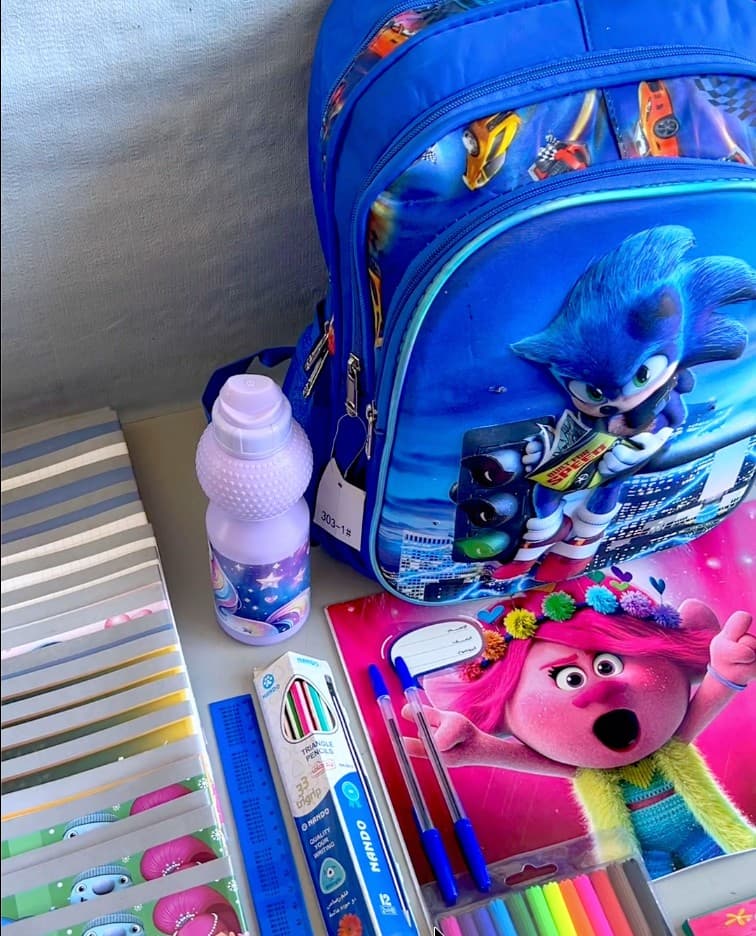 Kit de fournitures scolaires pour un enfant à Gaza