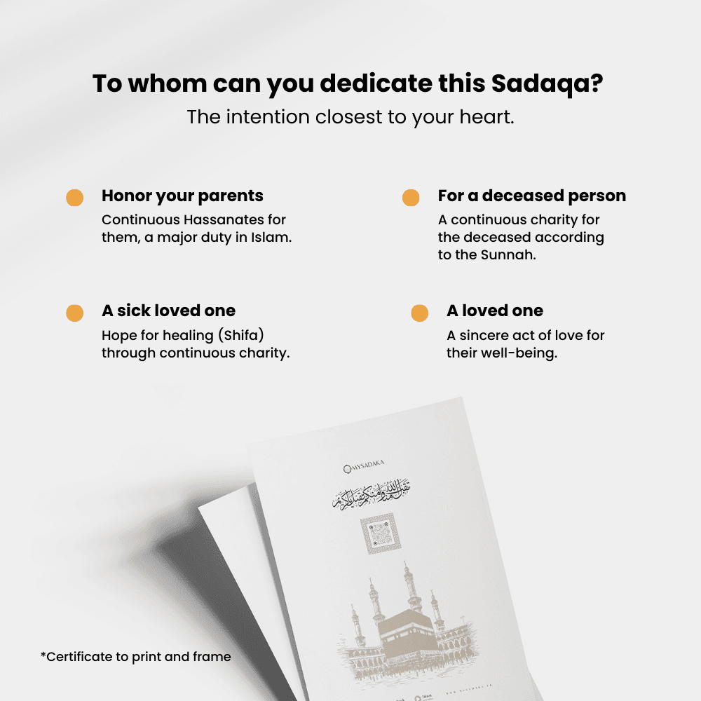 Who to dedicate this sadaqah to